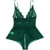 imageSOLY HUX Womens Lace Teddy Lingerie Spaghetti Strap Bodysuit Babydoll SleepwearPure Green