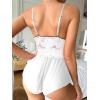 imageSOLY HUX Womens Lace Teddy Lingerie Spaghetti Strap Bodysuit Babydoll SleepwearPure White