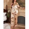 imageSOLY HUX Womens Leopard Print Silk Satin Pajama Set Long Sleeve Button Down Shirt Pj Set 2 Piece SleepwearChampagne Leopard
