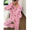 imageSOLY HUX Womens Long Sleeve Fall Pajamas Cute Print 2 Piece Sleepwear Matching Shirts and Pants Lounge SetPink Graphic