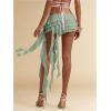 imageSOLY HUX Womens Mesh Irregular Ruffle Trim Layered Y2k Mini Skirt Concert Music Festival Date OutfitsMint Green