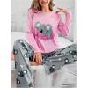 imageSOLY HUX Womens Pajama Set Cute Cartoon Print Sleepwear Long Sleeve Tee and Pants LoungewearMulticoloured Koala