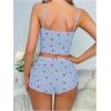 imageSOLY HUX Womens Pajama Set Strawberry Print Lace Trim Cami Top and Shorts Lounge Sets SleepwearLight Blue Strawberry