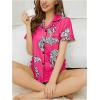 imageSOLY HUX Womens Pajama Set Tiger Print Sleepwear Short Sleeve Button Down Shirt and ShortsHotpink Tiger