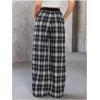 imageSOLY HUX Womens Plaid Checkered Pants Flannel Pajama Pants Lounge Wide Leg Baggy Sweatpants with PocketsBlack and White
