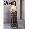 imageSOLY HUX Womens Plaid Checkered Pants Flannel Pajama Pants Lounge Wide Leg Baggy Sweatpants with PocketsDark Green and Red Tarten