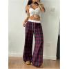 imageSOLY HUX Womens Plaid Checkered Pants Flannel Pajama Pants Lounge Wide Leg Baggy Sweatpants with PocketsRed and White Plaid