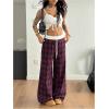 imageSOLY HUX Womens Plaid Checkered Pants Flannel Pajama Pants Lounge Wide Leg Baggy Sweatpants with PocketsRed and White Plaid
