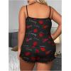 imageSOLY HUX Womens Plus Size Pajama Set Cute Cartoon Print Sleepwear Cami Top and Shorts LoungewearBlack Lips