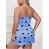 imageSOLY HUX Womens Plus Size Pajama Set Cute Cartoon Print Sleepwear Cami Top and Shorts LoungewearBlue Heart