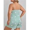 imageSOLY HUX Womens Plus Size Pajama Set Cute Cartoon Print Sleepwear Cami Top and Shorts LoungewearGreen Heart