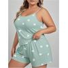 imageSOLY HUX Womens Plus Size Pajama Set Cute Cartoon Print Sleepwear Cami Top and Shorts LoungewearGreen Heart