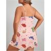 imageSOLY HUX Womens Plus Size Pajama Set Cute Cartoon Print Sleepwear Cami Top and Shorts LoungewearPink Dinosaur