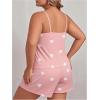 imageSOLY HUX Womens Plus Size Pajama Set Cute Cartoon Print Sleepwear Cami Top and Shorts LoungewearPink Heart