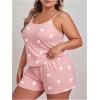 imageSOLY HUX Womens Plus Size Pajama Set Cute Cartoon Print Sleepwear Cami Top and Shorts LoungewearPink Heart