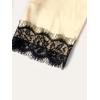 imageSOLY HUX Womens Satin Pajama Set 4pcs Floral Lace Trim Cami Lingerie Sleepwear with RobeBeige and Black