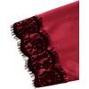 imageSOLY HUX Womens Satin Pajama Set 4pcs Floral Lace Trim Cami Lingerie Sleepwear with RobePure Burgundy