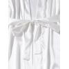 imageSOLY HUX Womens Satin Pajama Set 4pcs Floral Lace Trim Cami Lingerie Sleepwear with RobeWhite Solid