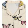 imageSOLY HUX Womens Short Pajamas Set Cute Printed Button Short Sleeve Shirt with Shorts Sleepwear PJs SetApricot Butterfly