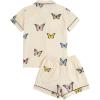 imageSOLY HUX Womens Short Pajamas Set Cute Printed Button Short Sleeve Shirt with Shorts Sleepwear PJs SetApricot Butterfly