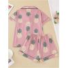 imageSOLY HUX Womens Short Pajamas Set Cute Printed Button Short Sleeve Shirt with Shorts Sleepwear PJs SetDusty Pink