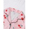 imageSOLY HUX Womens Short Pajamas Set Cute Printed Button Short Sleeve Shirt with Shorts Sleepwear PJs SetPink Cherry