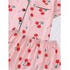 imageSOLY HUX Womens Short Pajamas Set Cute Printed Button Short Sleeve Shirt with Shorts Sleepwear PJs SetPink Cherry