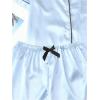 imageSOLY HUX Womens Silk Satin Pajamas Short Sleeve Button Down Sleepwear Loungewear Shorts Set 2 PieceLight Blue