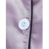 imageSOLY HUX Womens Silk Satin Pajamas Short Sleeve Button Down Sleepwear Loungewear Shorts Set 2 PieceLilac Purple