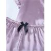 imageSOLY HUX Womens Silk Satin Pajamas Short Sleeve Button Down Sleepwear Loungewear Shorts Set 2 PieceLilac Purple