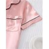 imageSOLY HUX Womens Silk Satin Pajamas Short Sleeve Button Down Sleepwear Loungewear Shorts Set 2 PiecePlain Pink
