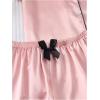imageSOLY HUX Womens Silk Satin Pajamas Short Sleeve Button Down Sleepwear Loungewear Shorts Set 2 PiecePlain Pink