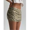 imageSOLY HUX Womens Sparkly Sequin Mini Skirt Low Rise Bodycon Party Club Going Out Skirts with Shorts UnderneathPlain Apricot