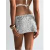 imageSOLY HUX Womens Sparkly Sequin Mini Skirt Low Rise Bodycon Party Club Going Out Skirts with Shorts UnderneathPlain White
