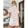 imageSOLY HUX Womens Summer Short Pajamas Heart Print Cute 2 Piece Sleepwear Matching Shirt and Shorts PJ SetWhite Heart