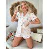 imageSOLY HUX Womens Summer Short Pajamas Heart Print Cute 2 Piece Sleepwear Matching Shirt and Shorts PJ SetWhite Heart