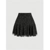 imageSOLY HUX Womens Summer Skirts High Waisted Ruffle Mini Skirts Flared Flowy Beach Short SkirtBlack Rhinestone