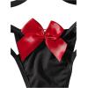 imageSOLY HUX Womens Two Piece Underwire Lingerie Set Bow Knot Cut Out Halter Bra and Panty SleepwearBlack and Red