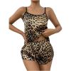 imageSOLY HUX Pajama Sets for Women 2 Piece Leopard Print Satin Sleepwear Cami Top and Shorts LoungewearYellow Leopard