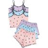 imageSOLY HUX Womens Cami Pajamas 3 Sets Heart Print Sleeveless Crop Top and Shorts Loungewear Summer SleepwearPink Blue Purple