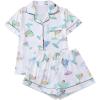 imageSOLY HUX Womens Lounge Set Button Down Shirt and Shorts 2 Piece Sleepwear Cute PajamasWhite Graphic