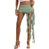 imageSOLY HUX Womens Mesh Irregular Ruffle Trim Layered Y2k Mini Skirt Concert Music Festival Date OutfitsMint Green