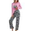 imageSOLY HUX Womens Pajama Set Cute Cartoon Print Sleepwear Long Sleeve Tee and Pants LoungewearMulticoloured Koala