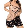 imageSOLY HUX Womens Plus Size Pajama Set Butterfly Heart Print Loungewear Cami Top and Shorts SleepwearMulticoloured Heart