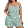 imageSOLY HUX Womens Plus Size Pajama Set Cute Cartoon Print Sleepwear Cami Top and Shorts LoungewearGreen Heart