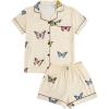 imageSOLY HUX Womens Short Pajamas Set Cute Printed Button Short Sleeve Shirt with Shorts Sleepwear PJs SetApricot Butterfly