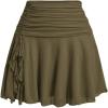 imageSOLY HUX Womens Summer Skirts High Waisted Ruffle Mini Skirts Flared Flowy Beach Short SkirtArmy Green