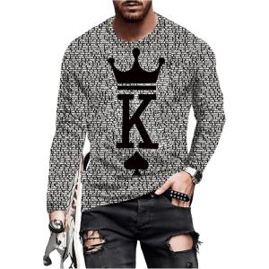 imageSOLY HUX Mens Letter Print Long Sleeve T Shirt Round Neck Casual Graphic Tees TopsBlack and White Letter