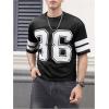 imageSOLY HUX Mens Jersey Shirts Mesh Number Graphic Crew Neck Short Sleeve Streetwear Tee Loose TopsBlack Number