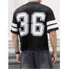 imageSOLY HUX Mens Jersey Shirts Mesh Number Graphic Crew Neck Short Sleeve Streetwear Tee Loose TopsBlack Number